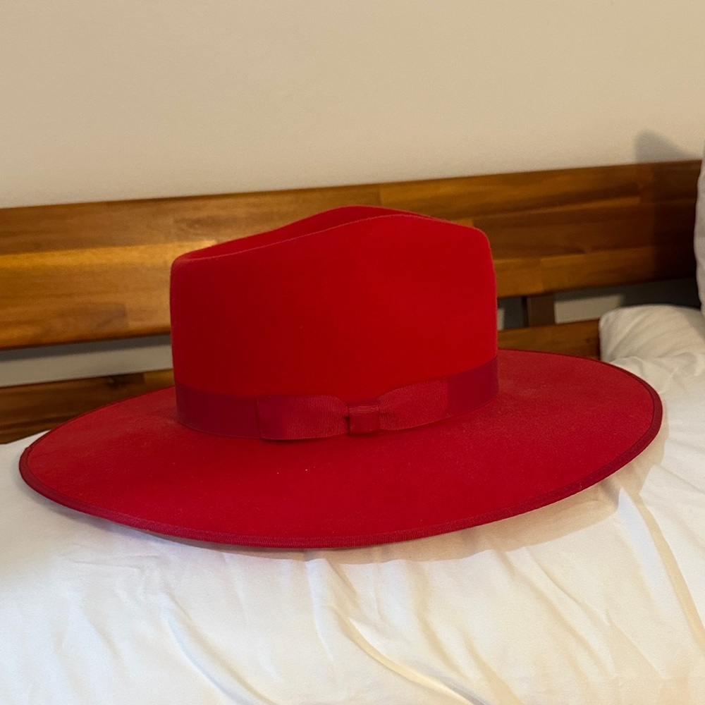 Lack Of Color Red Wide-Brim Hat - Picture 3 of 4